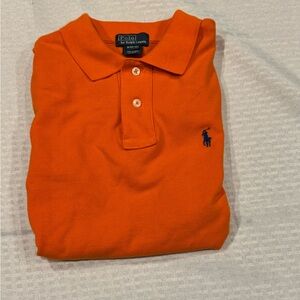 Ralph Lauren Golf Boys Polo Shirt Size 10/12 Medium Orange Short Sleeve